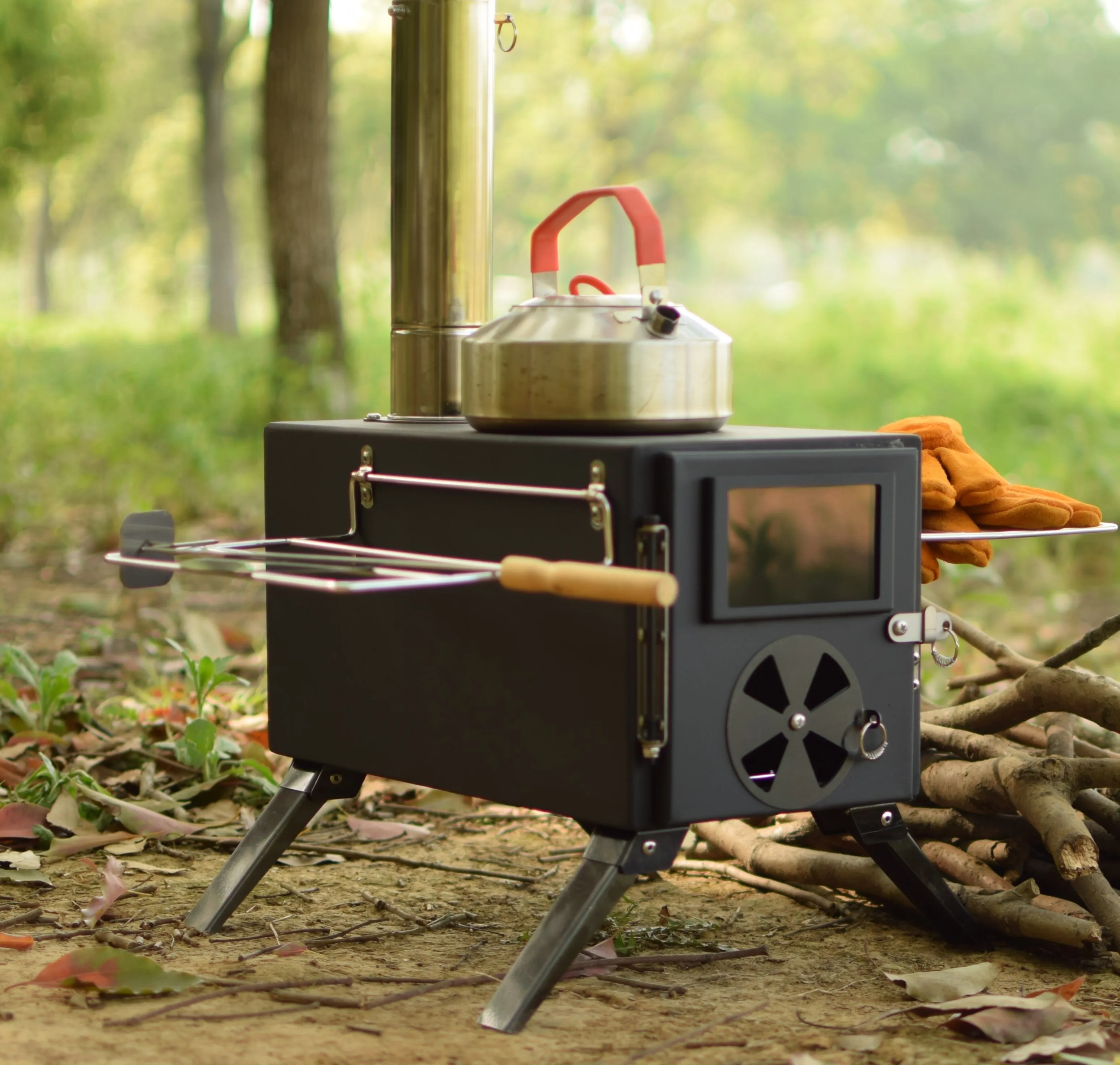 Tent heating stove, watch match, stove, outdoor camping, multi-functional, lightweight cooker, stove, portable stainless steel