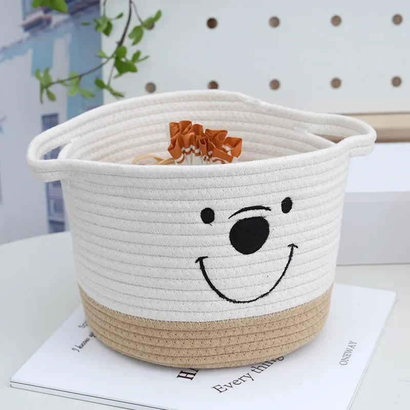 Cotton Rope Woven Storage Basket Cartoon Cute Toy Storage Basket Household Desktop Miscellaneous Storage Basket