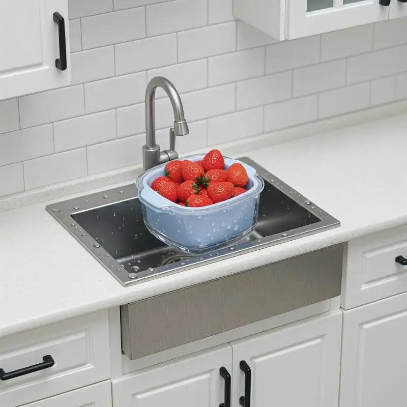 4Pcs/set Kitchen Water Filter Basin Model Dollhouse Miniature Vegetables/Fruits Square Draining Basket For Doll Accessories
