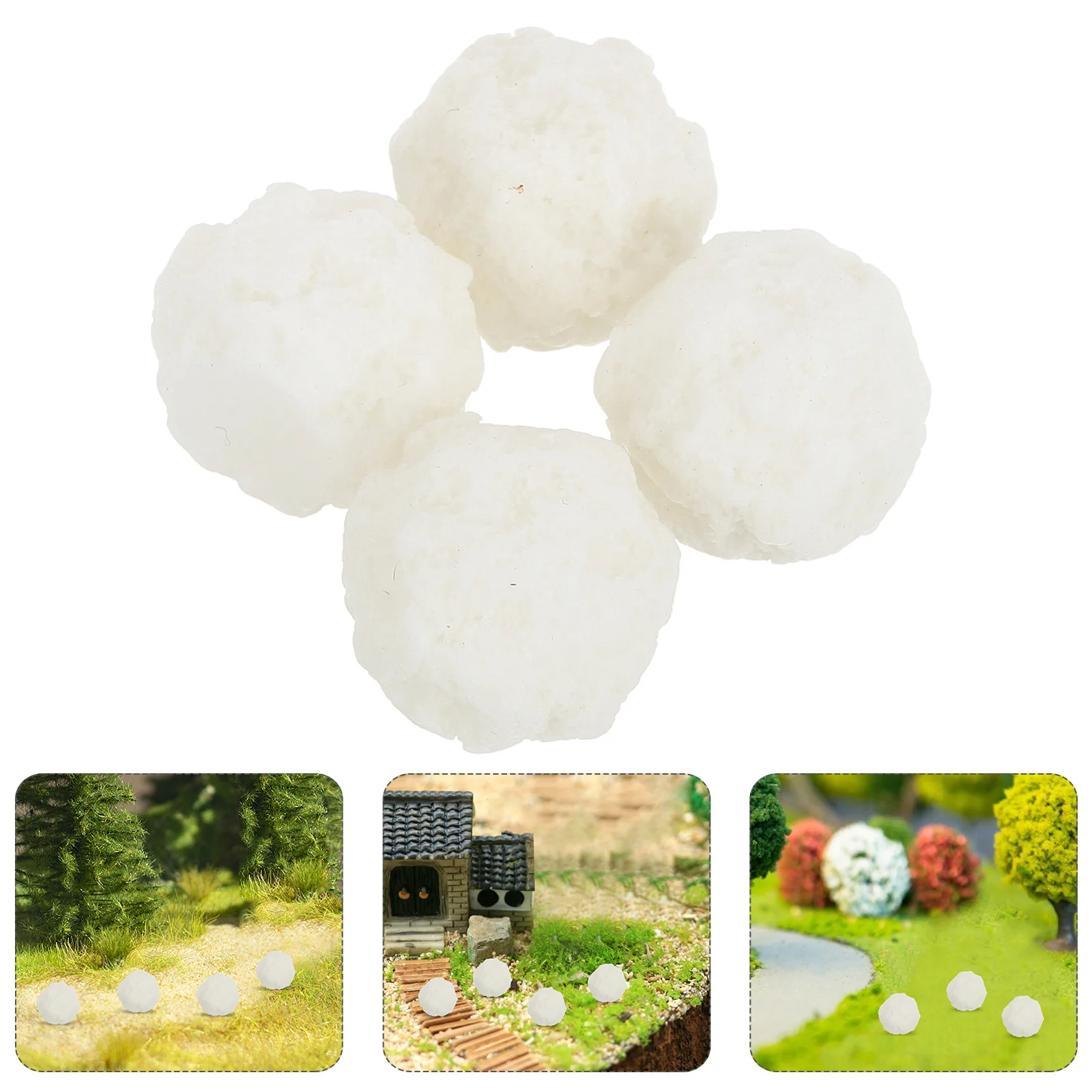 

4Pcs Micro Landscape Miniatures Tiny Arctic Statues for DIY Winter Scene Crafts Small Resin Decorations