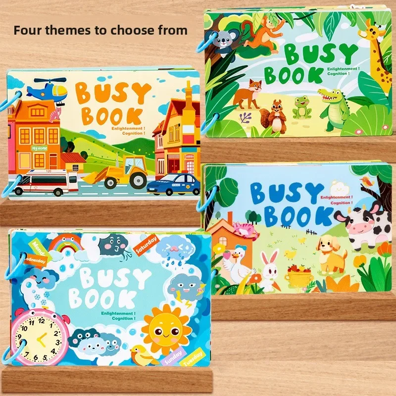 Образовательная головоломка, просветительская занятая книга, несколько тем, когнитивная отрывная игрушечная книга, раннее развитие концентрации