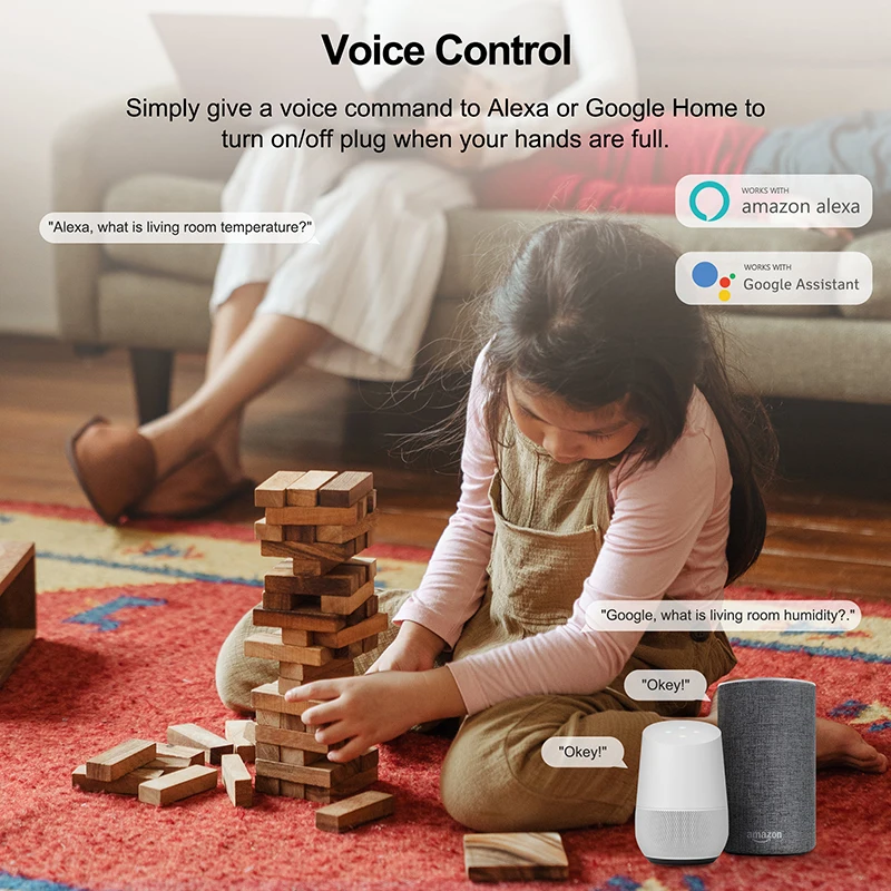 Tuya Smart Wifi Temperatuur En Vochtigheid Sensor Data Real-Time Update Met Lcd-scherm Ondersteuning Alexa Google Assistent Smart leven