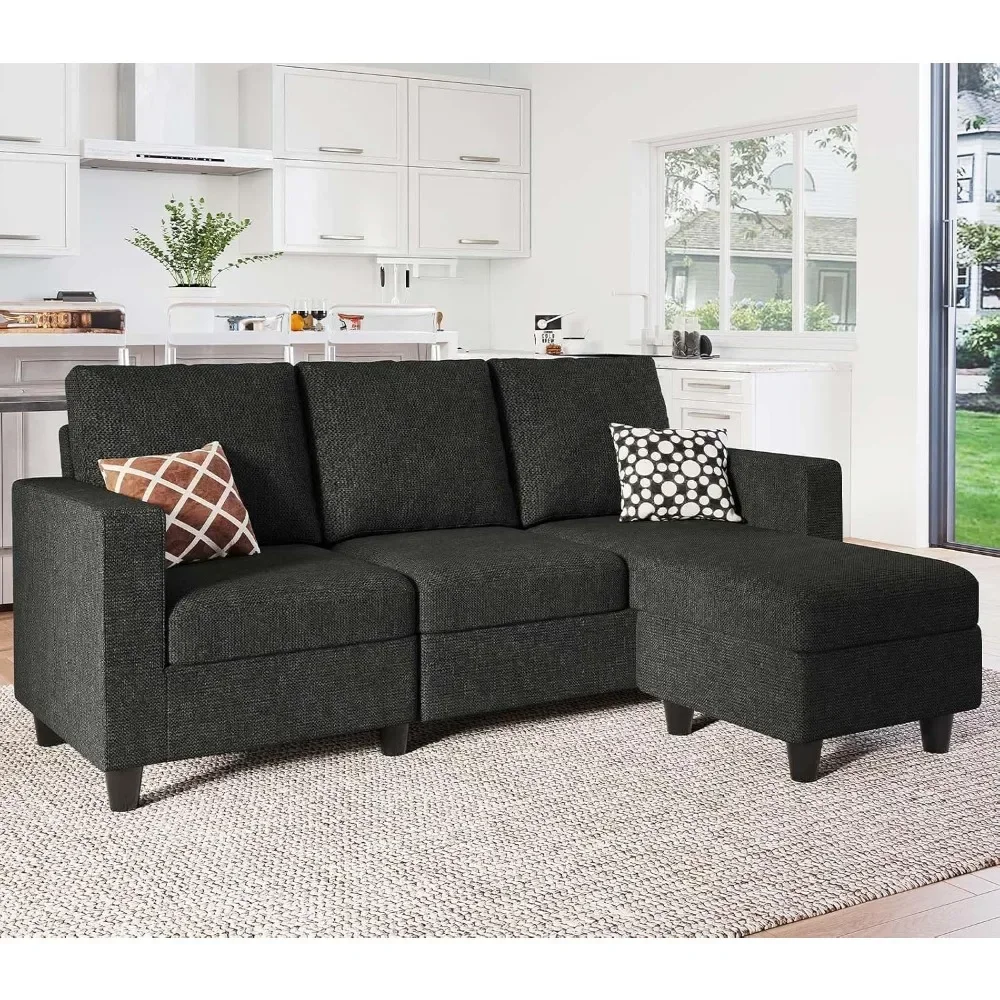 Convertible Sectional Sofa, L Shaped Modern Couch, Small Couch with Reversible Chaise for Living Room and Small Space