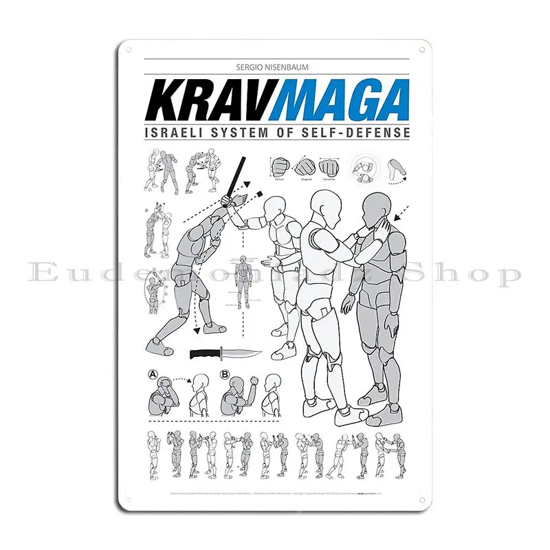 Krav Maga Techniques Metal Signs Create Plaques Designing Printed Wall Cave Tin Sign Poster