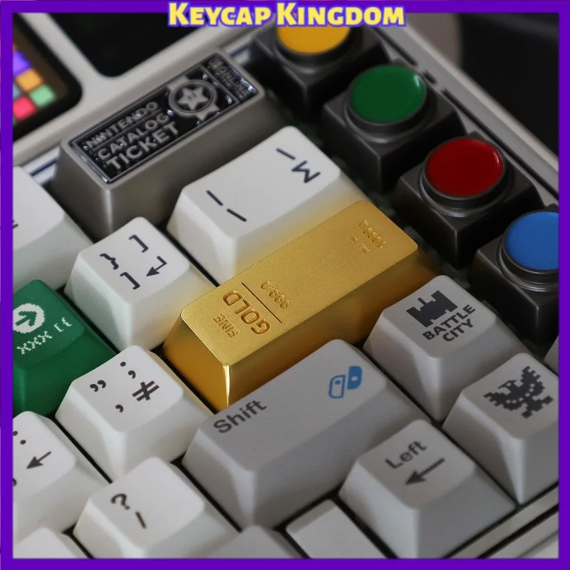 NEW Gold Bar Themed Keycaps Zinc Alloy Mechanical Keyboard Custom Metal Keycaps PCGaming Keyboard Accessories Gift Collectible