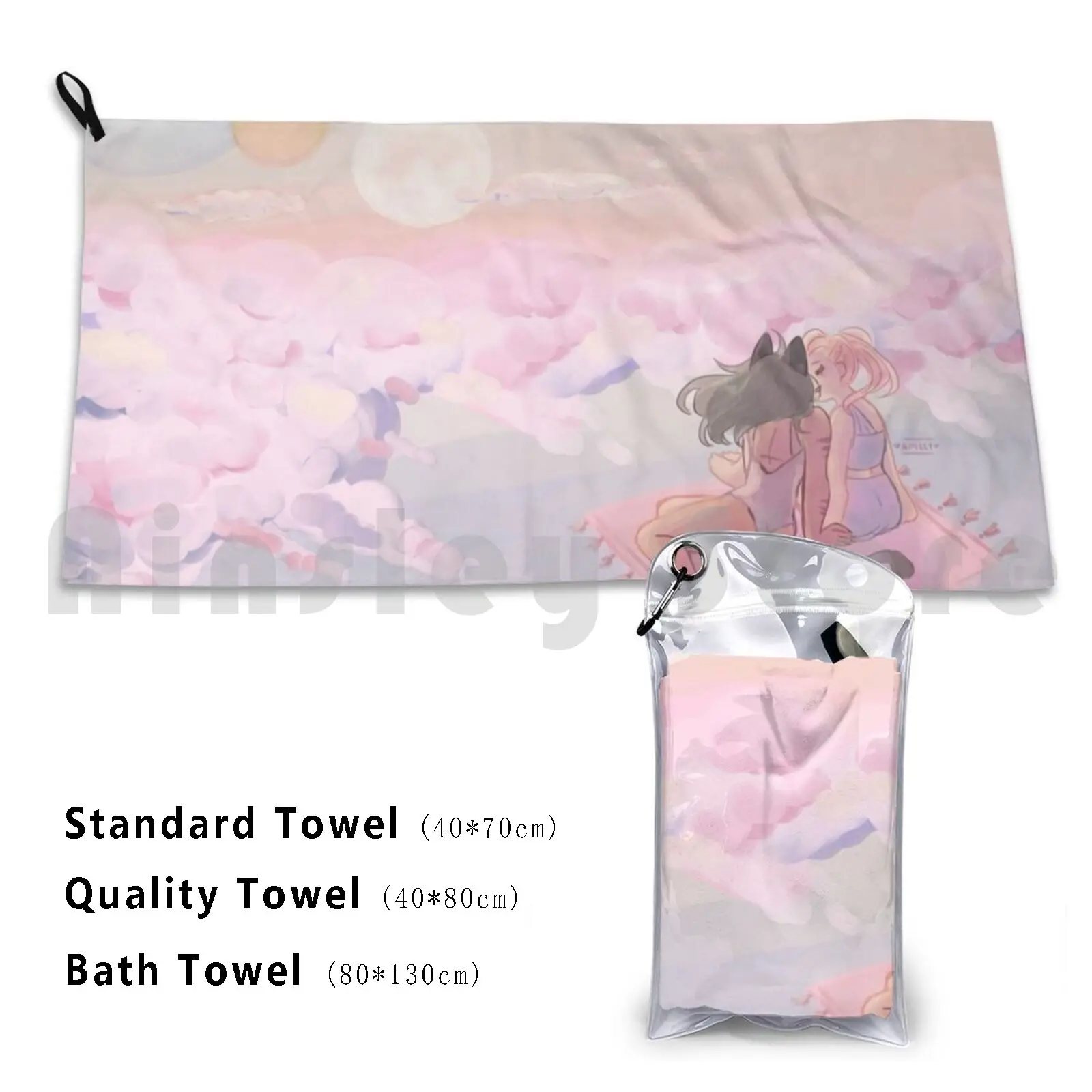 Cloud Beach Catradora She-Ra Custom Towel Bath Towel Clouds Cloud Beach Shera Spop Catradora Suimsuit