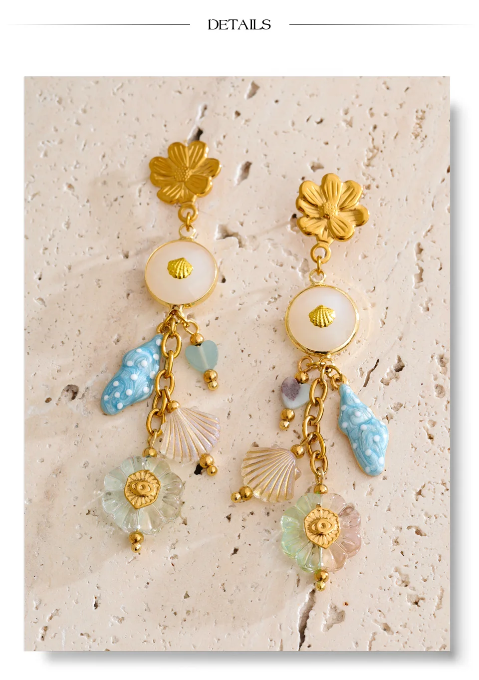 Yhpup Neuheiten: Edelstahl-Ohrringe mit Kunstharz-Blumen, Exklusiver Stil, Sommerlicher Schmuck, Perfektes Geschenk – Detail 6