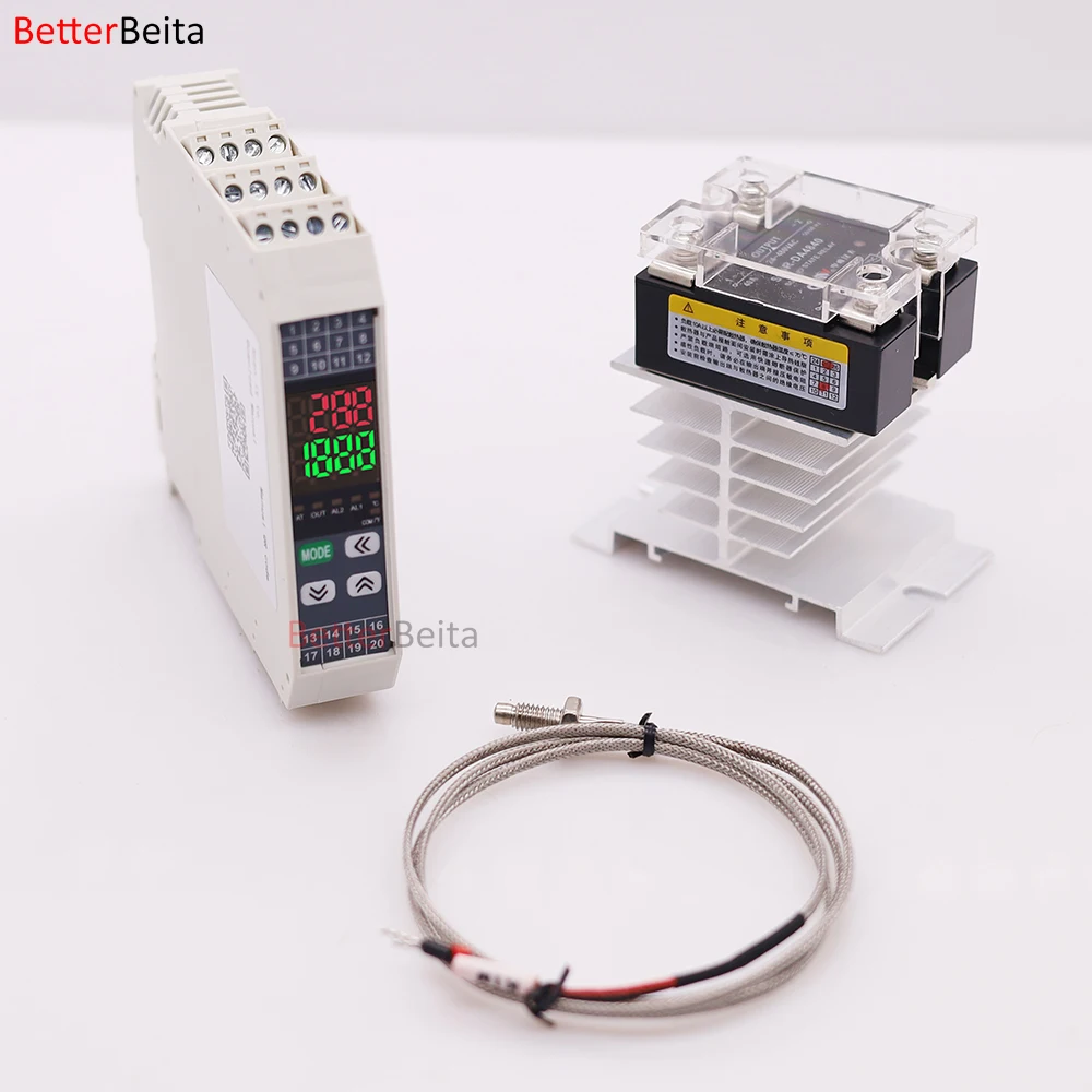 Модуль контроля температуры PID на DIN-рейке с односторонней сигнализацией SSR, связь RS485, цифровой термостат, контроллер терморегулятора