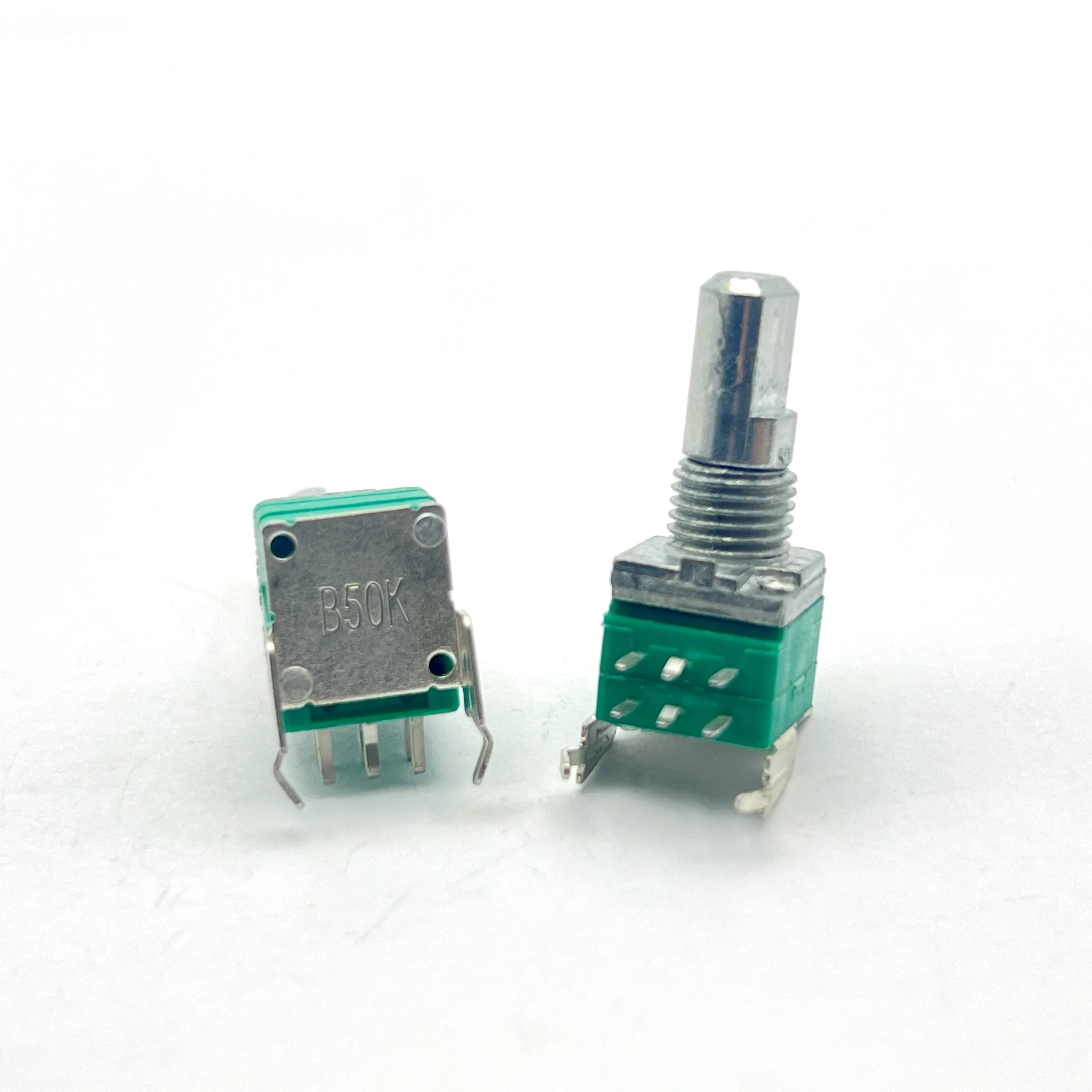 2 pcs RK09 type B50K dual potentiometer 6-pin with bracket, shaft length 15mm