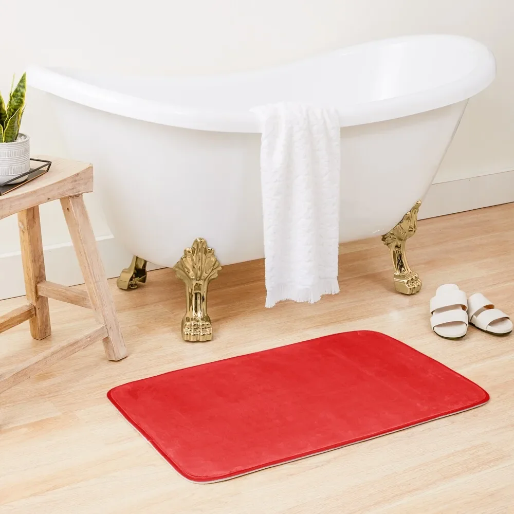 

Bright Red Bath Mat Bathroom Carpet Set Rugs Living Room Bathtub Anti Slip Things For Bathroom Mat