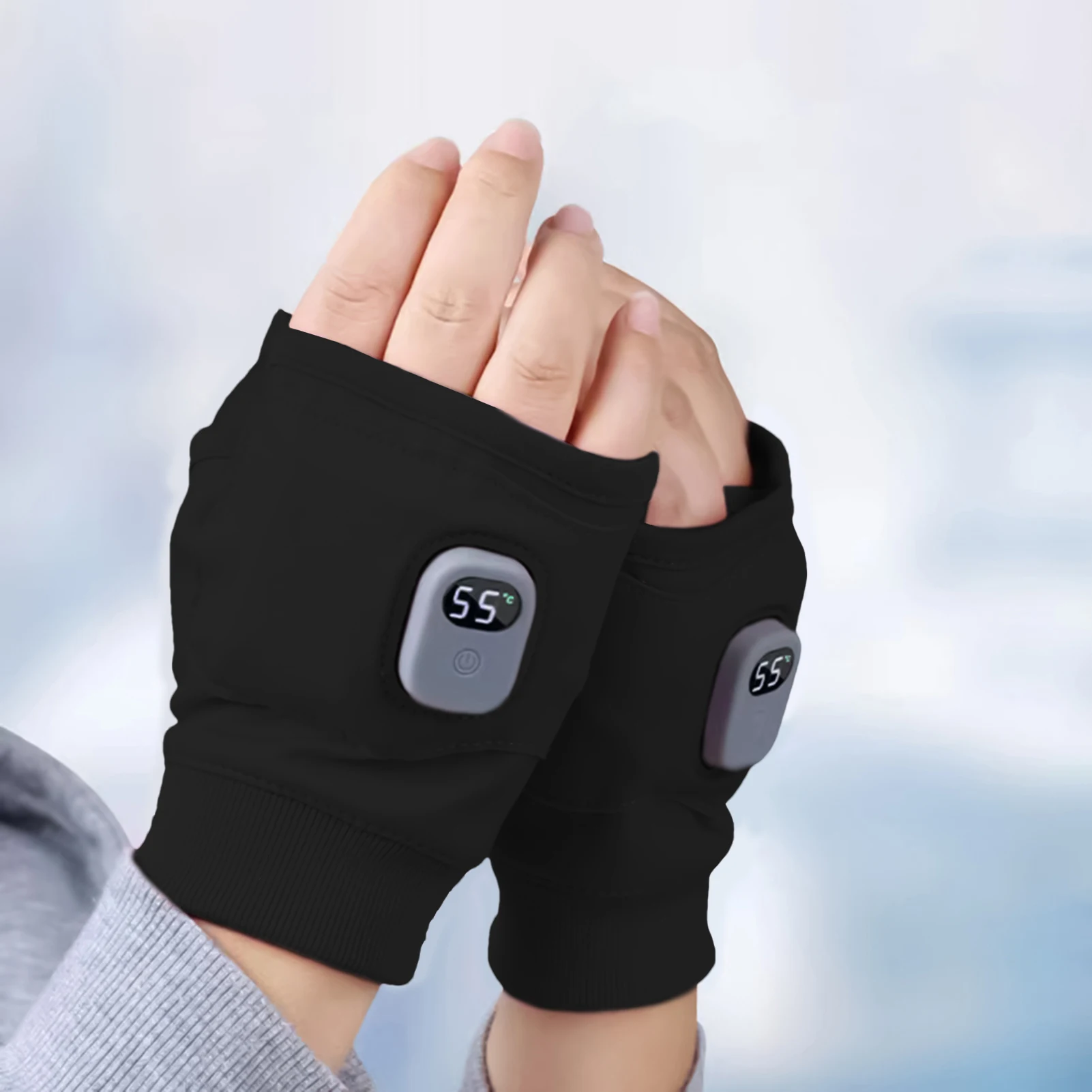 USB Electric Heated Gloves With 2000mah Battery 3 Speed Adjustable Heating Gloves Women Touch Screen Smart Heating Winter Warmer