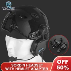 SORDIN Headset WADSN Tactical Helmet auricolare con microfono staffa rapida Adaptive Noise cancelling cuffie da tiro da caccia