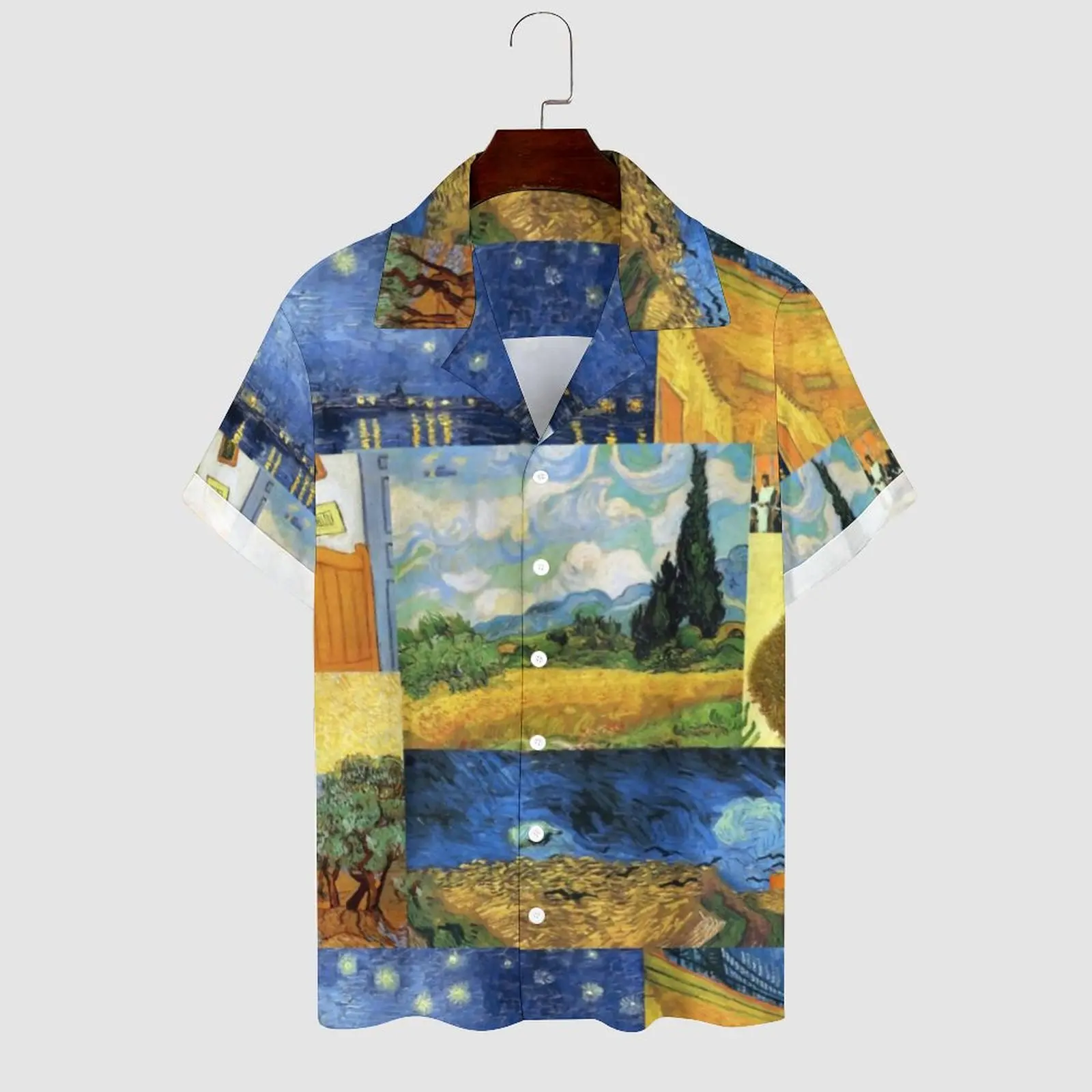 Van Gogh Dream Casual Shirt Paintings Art Vacation Loose Shirt Hawaii Fashion Blouses Short Sleeve Design Oversized Top