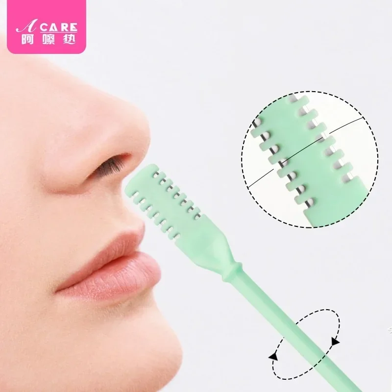 Dx01/nasal knife/A1PQ5-Manual cleaning nose hair trimming tool anti-scratch nopsil comb teeth lady shaver double-headed