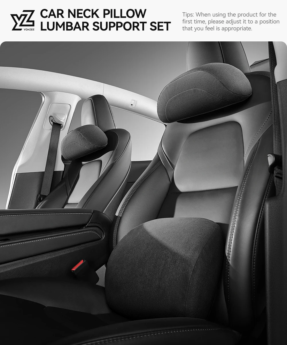 YZ Für Tesla Model 3 Y YL Juniper Highland Nackenkissen Memory-Schaum Schützende Lendenwirbelstütze Sitzkissen Kopfstützen-Zubehör – Detail 1