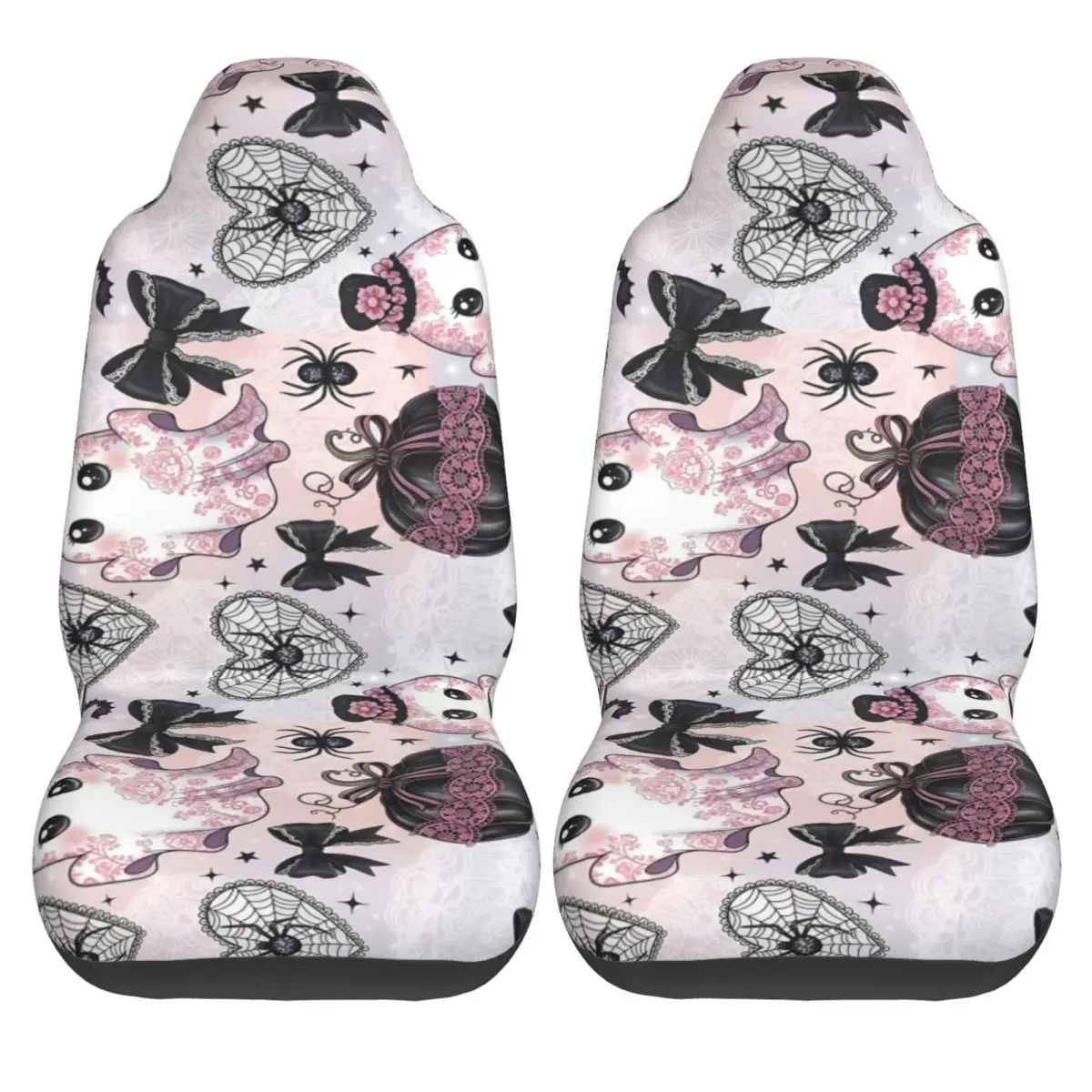 Pumpkin  Car Seat Cover  Suitable For All Kinds Models Halloween Front Rear Flocking Cloth Cushion Fiber Seat Protector