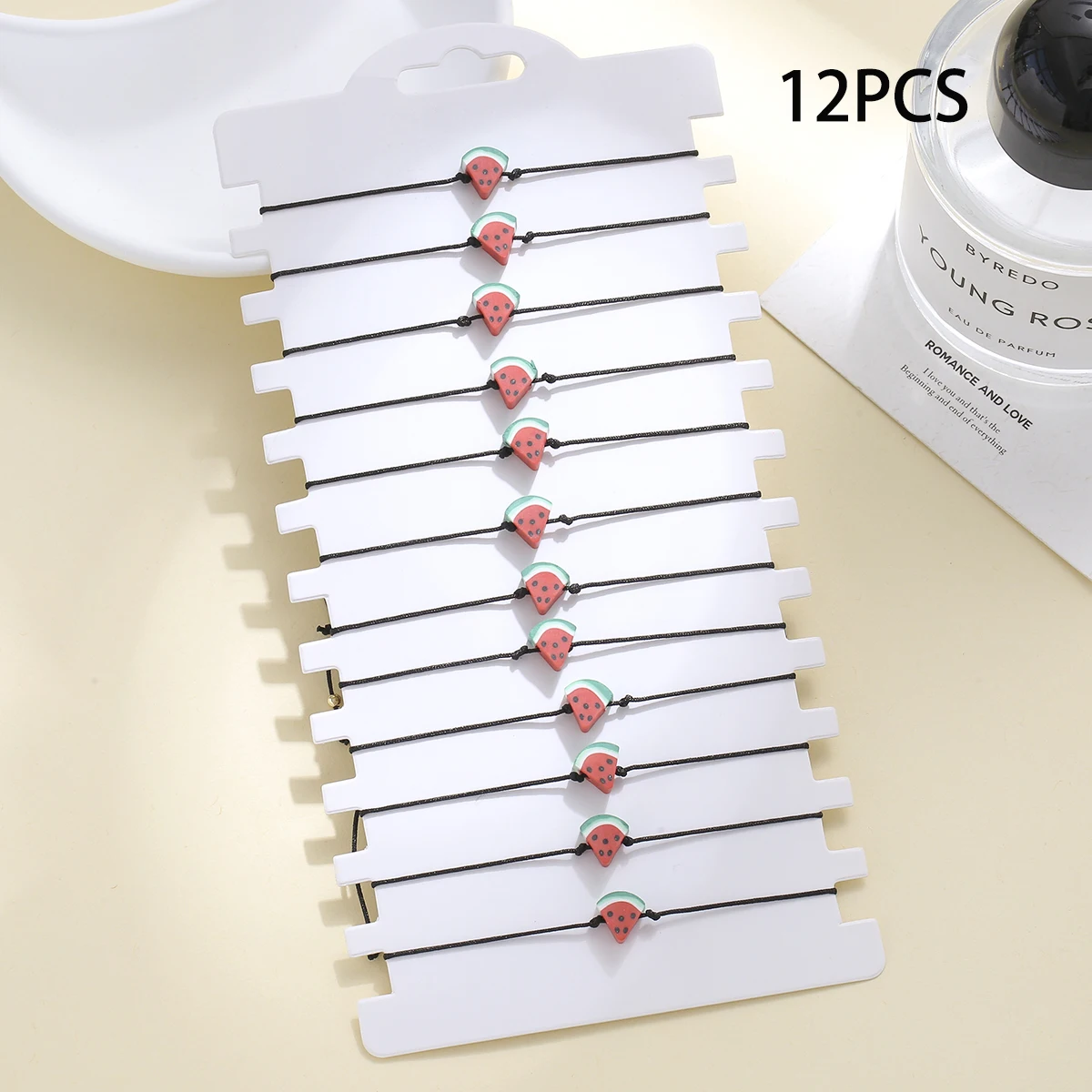 12pcs/SET Summer Watermelon Charms Bracelet Set Adjustable Women Bracelet Boho Jewelry For Vacation Gift's