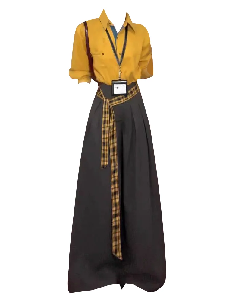 Parkyeon2026 Korean Style Long Sleeve Shirt High Waist Casual Pants Women's Fashionable Early Autumn Set High Quality Ladies'...