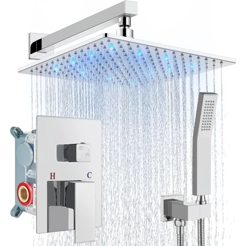 Shower Faucet Set with Handheld Spray High Pressure Shower System Shower Faucets Sets Complete Rough-in Valve