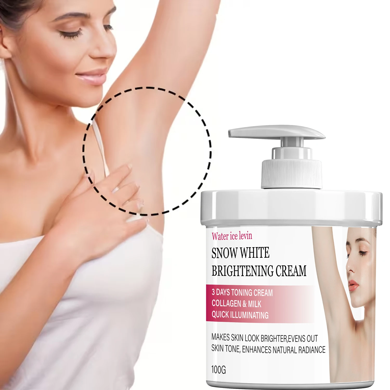

Snow White Brightening Cream with Collagen & Milk,Quick Illuminating & Evens Skin Tone,Enhances Natural Radiance