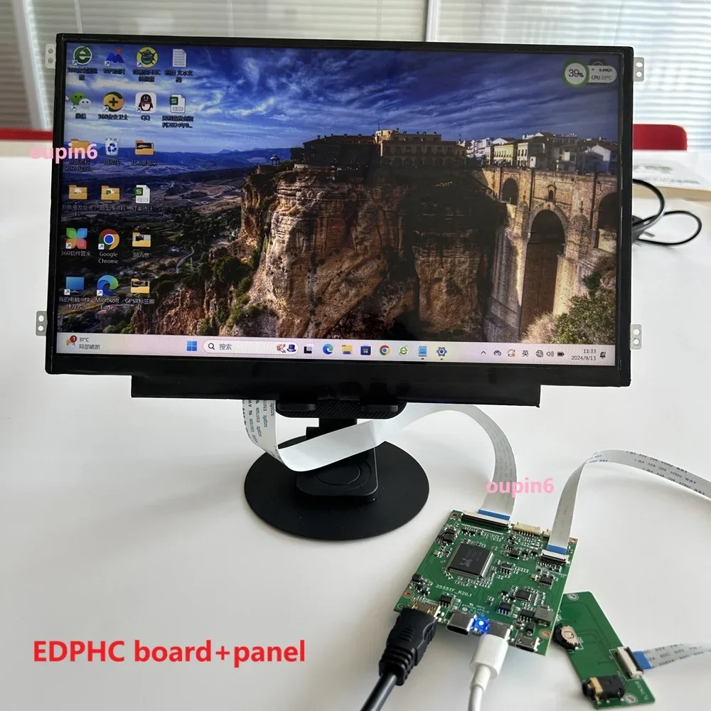 EDP controller board VGA/Type-C USB/mini HDMI + DIY IPS Screen 11.6