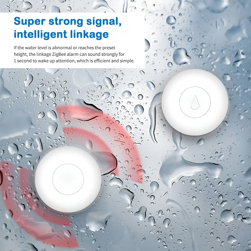 Tuya ZigBee-Detector inteligente de fugas de agua, Sensor de inundación, tanque de agua, alarma de enlace de agua completa, aplicación de vida inteligente, puerta de enlace de monitoreo remoto