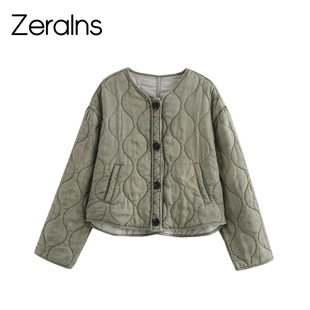 

ZERAINS Простая и легкая повседневная однобортная хлопковая куртка для женщин осенняя повседневная хлопковая куртка для верхней одежды