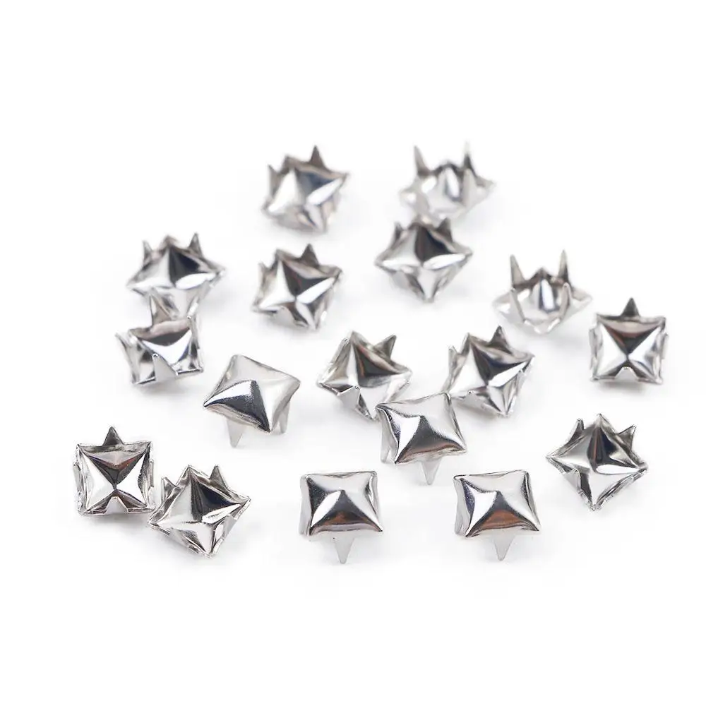 for Hat,Bag,Clothes Spikes Spots Nailhead Quality Metal Pyramid Shape DIY Studs Square Rivets Garment Supplies Sewing Decor