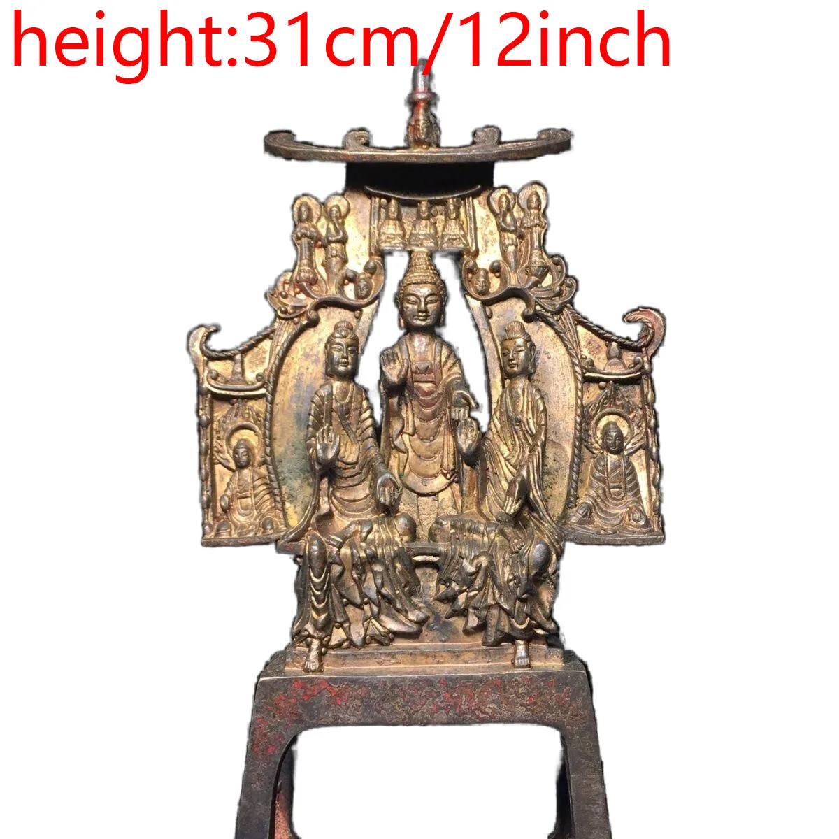 Antigua estatua de bronce bendecida de Buda Vajra Dharmaraja, Sakyamuni
