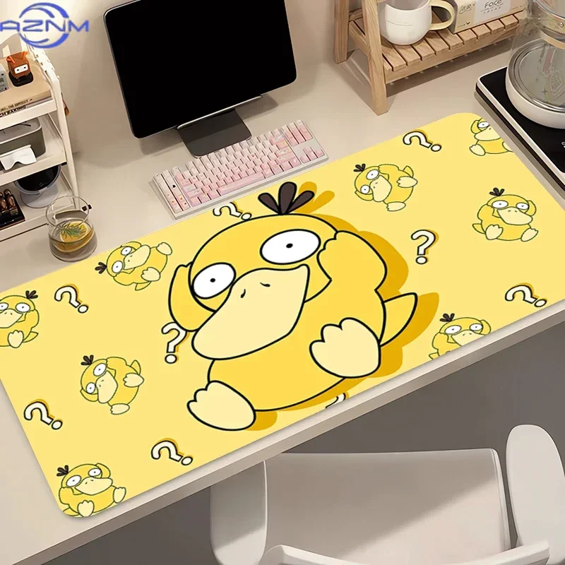 Rubber Mouse Pad Cute Yellow Cartoon Duck With Question Mark Print Anti Slip Gaming Desk Mat for Office Laptop
