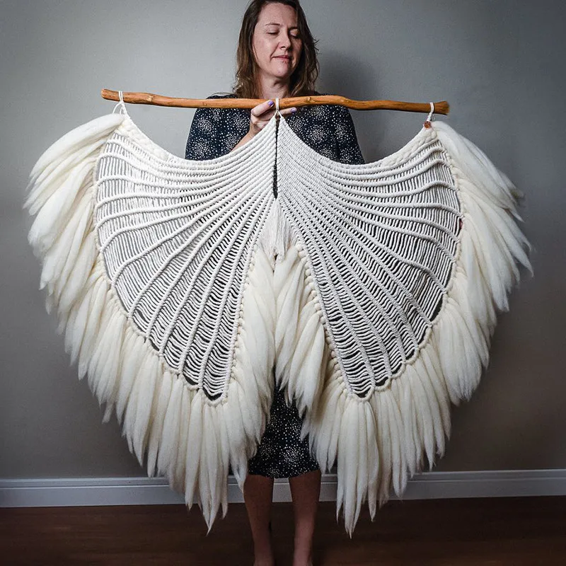 Bohemian hand-woven angel wings tapestry painting living room bedroom bedside folk tavern homestay decoration
