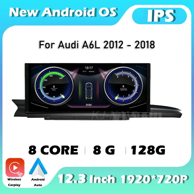 Android 14 IPS Screen For Audi A6L 2012 - 2018   12.3