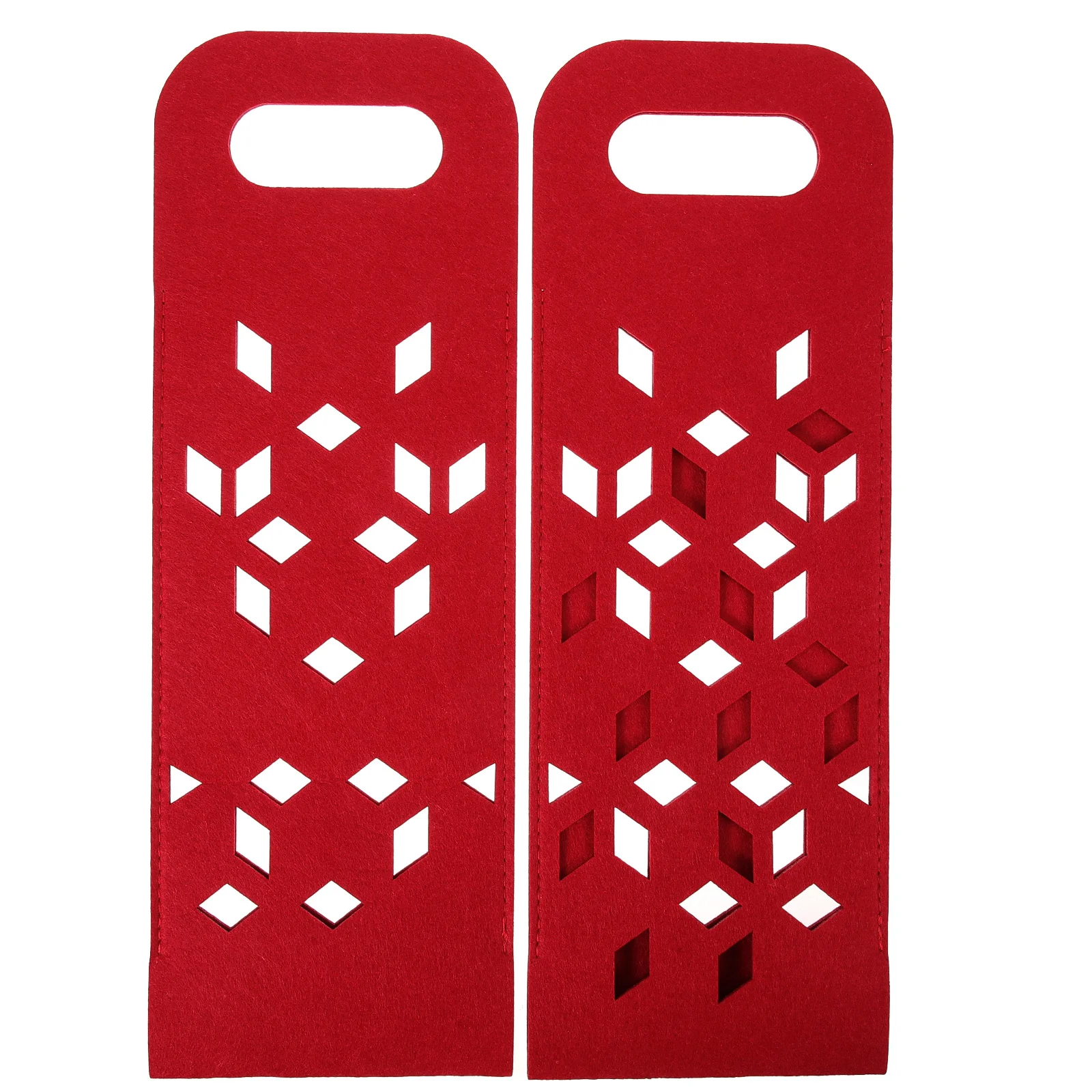 

2pcs Wine Carrying Bag Felt Storage Tote For Holiday Party Portable Bottle Carrier Reusable Divided Bag For Beer Gift Kitchen