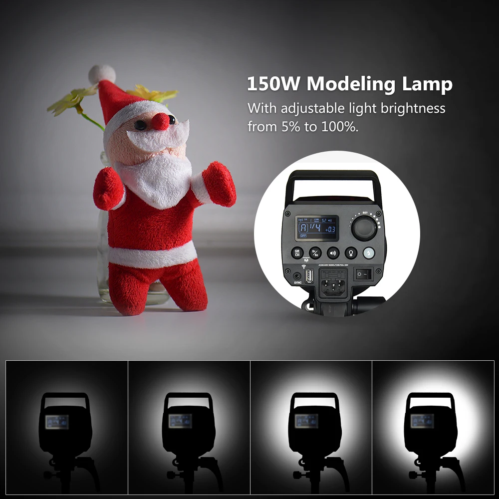Godox MS300 Studio Flash Strobe Light Monolight 300Ws Max. Power Built-in Godox 2.4G Wireless X System GN58 5600K with 150W Mode