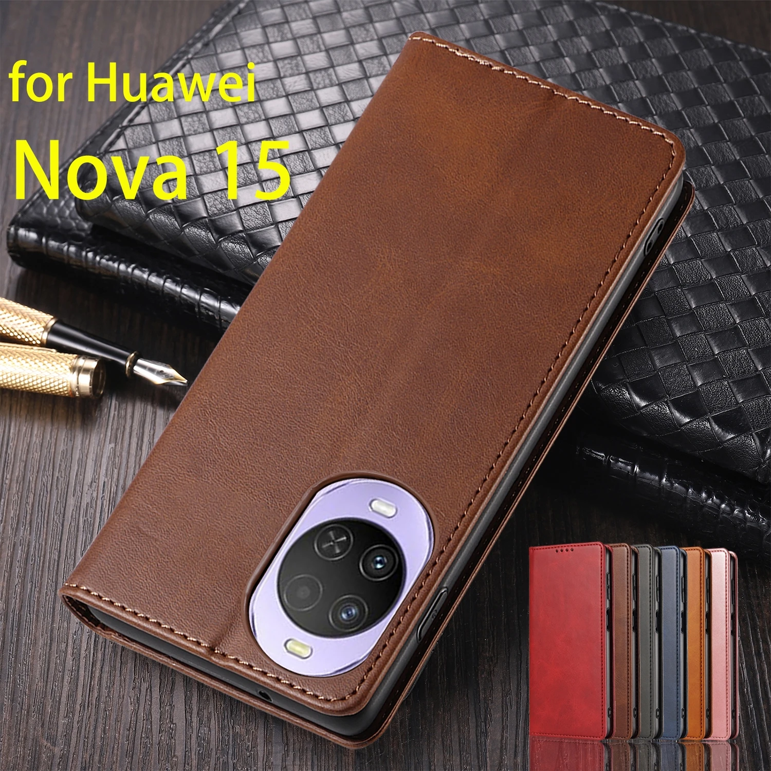

Leather Case for Huawei Nova 15 / Nova15 Card Holder Holster Magnetic Attraction Cover Wallet Flip Case Capa Fundas Coque