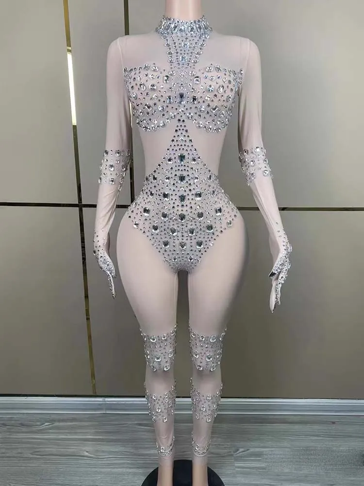 

High Quality Hot Stamping Sexy See Through Mesh Elastic Jumpsuit+Chiffon Cape 2025 New Fashionable Custom Women'S Clothing