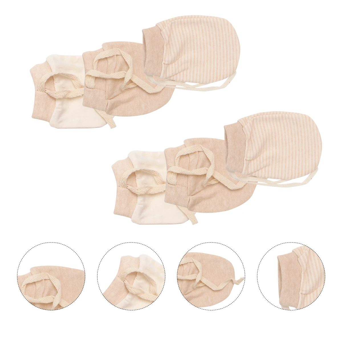 

3Pairs Pure Cotton Anti-Scratch Baby Gloves Newborn Infant Mittens Protective Soft Breathable Gloves Newborn Baby Mittens
