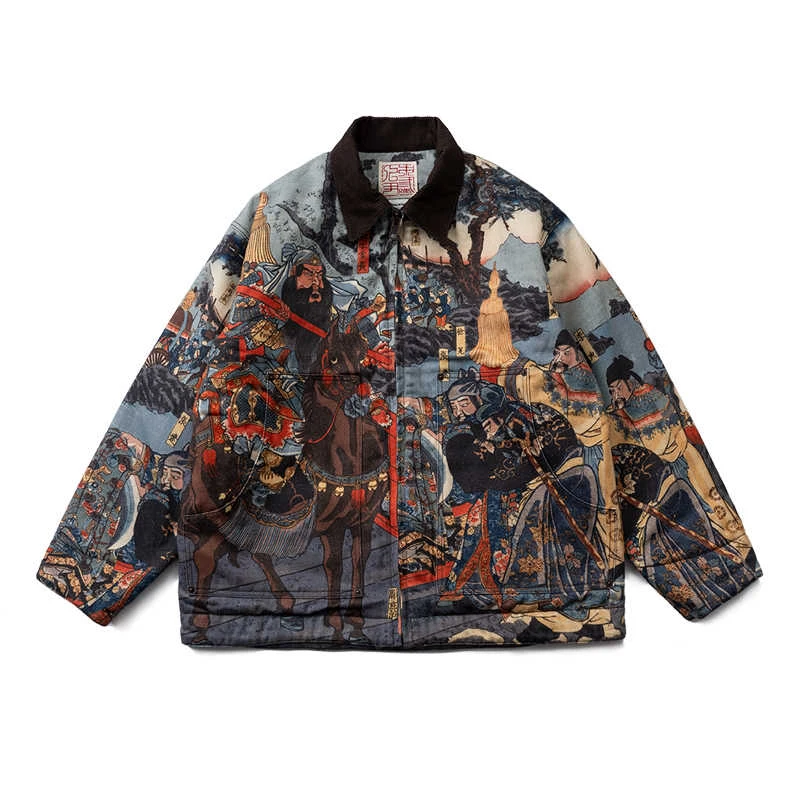 Winter New Original Chinese Style Full Printed Clothes Jackets Men's and Women's Parkas Trendy