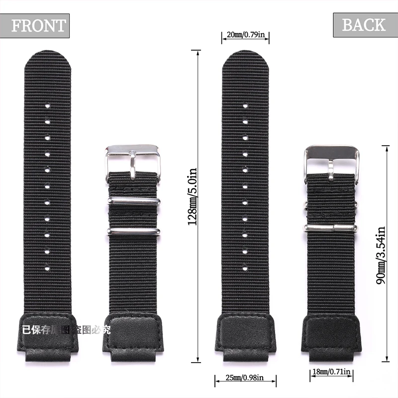 High Quality Soft Thin Nylon Leather Strap Suitable for Casio AQ-S810W AE-1000W AE1200 Steel Ring 18mm Men\'s Watch Band