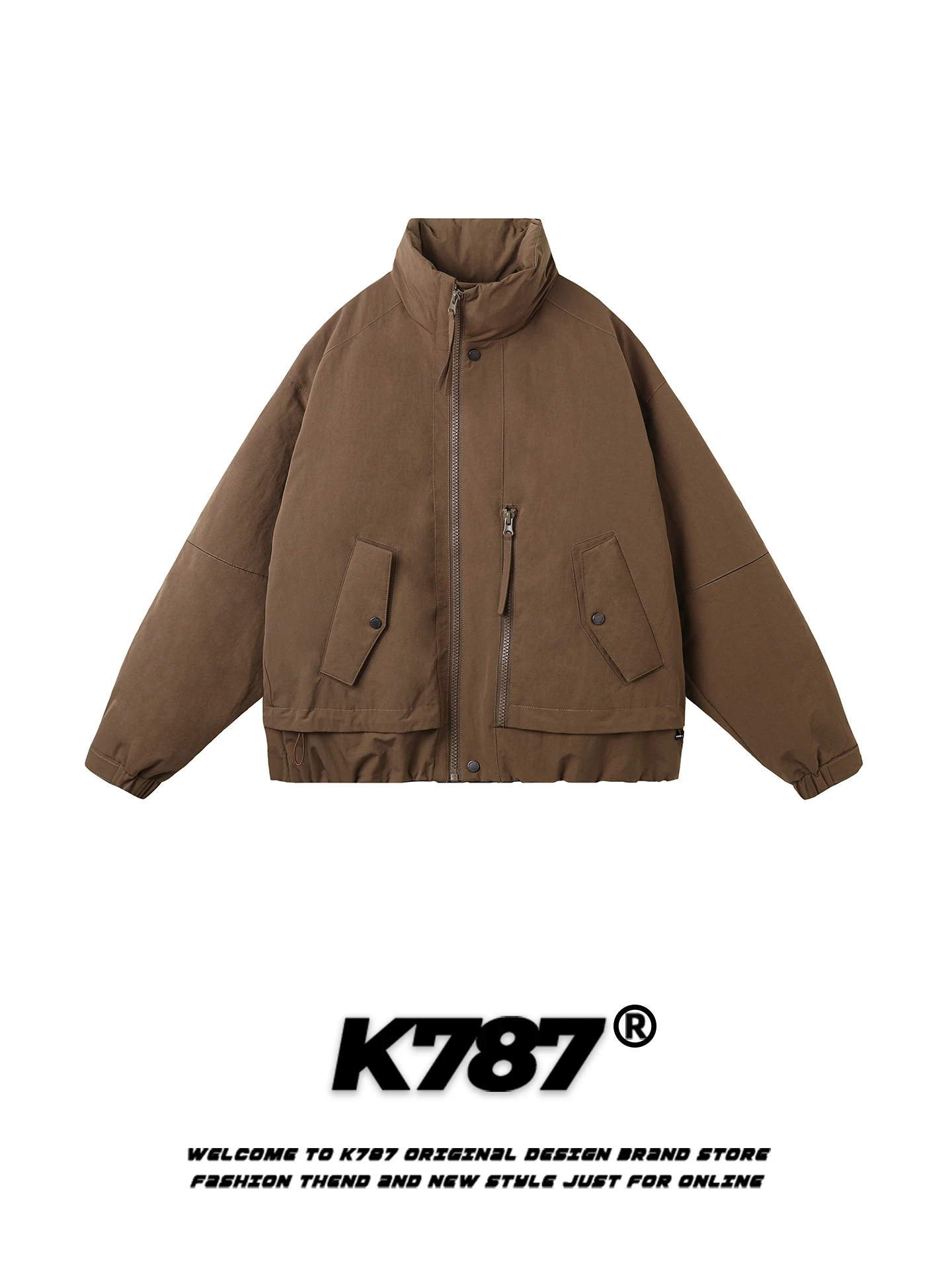 

Куртка-пуховик K787 в американском ретро-стиле, белая, с воротником-стойкой, утепленная, теплая, женская зимняя куртка, верхняя одежда для пар, молодежная модель