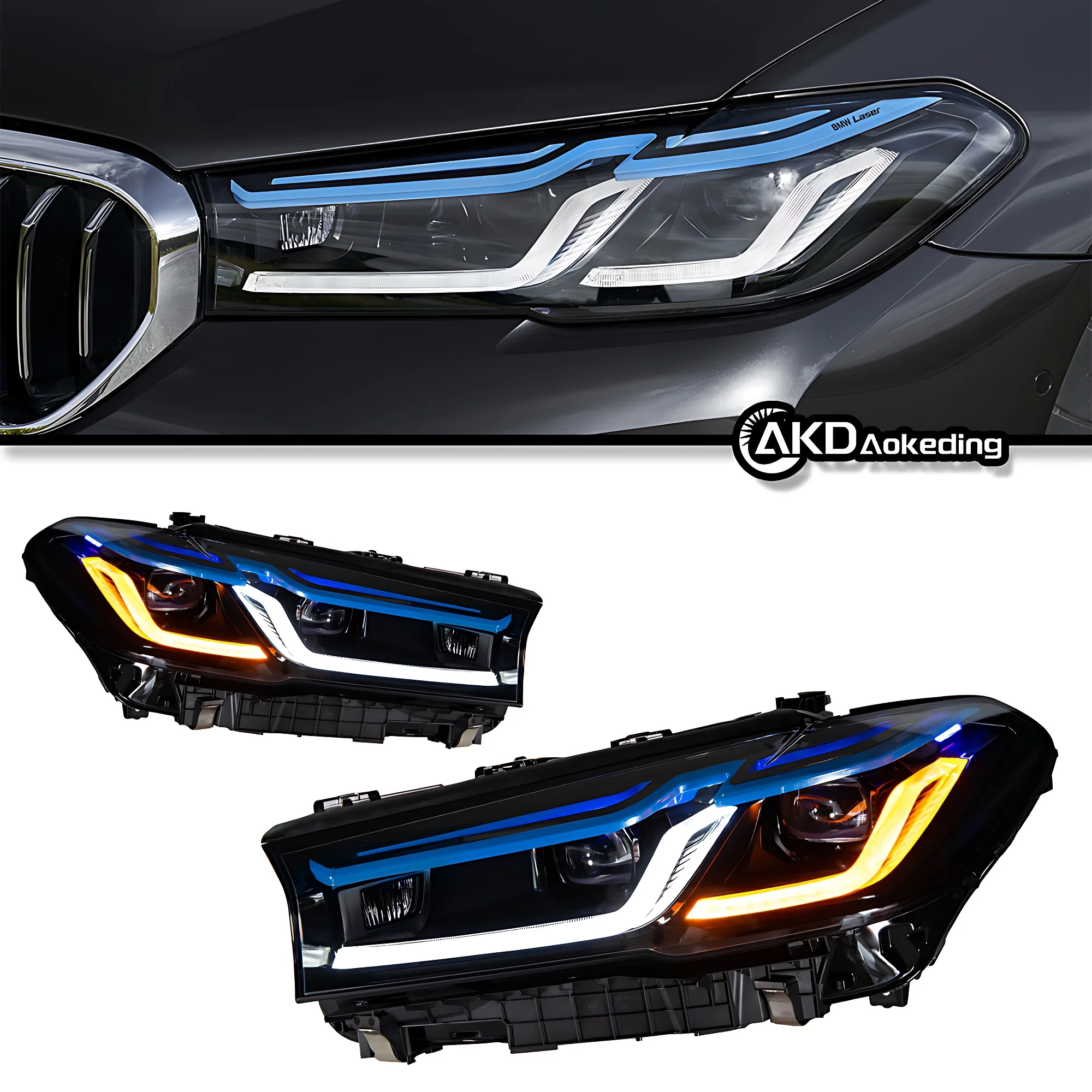 Auto Parts For BMW 5 Series G30 Headlights 2018-2023 upgrade Newest M5 Competition LED DRL Projector Car Accesorios Modified