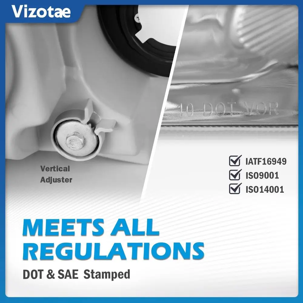 Reflektory halogenowe do Toyota Camry SE/LE Base Sedan z lat 2010-2011 - światła drogowe/mijania, żarówki w zestawie, wersja amerykańska, nie do modeli hybrydowych.