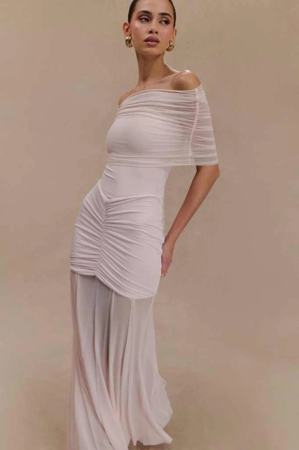 Elegant Off The Shoulder Mermaid Prom Dresses Chiffon Pleat Formal Occasions Party Dresses Customized Floor-Length فساتين