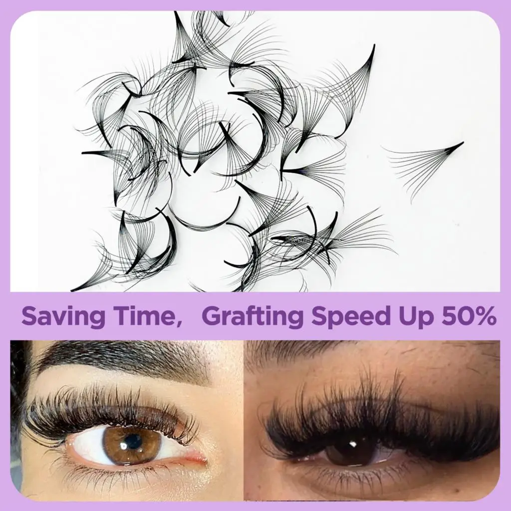 Tbestt 16D 20D Premade Volume Big Fans Individual Volume Lashes Pointy Base Stem Eyelash Extensions Natural Soft Loose Fans