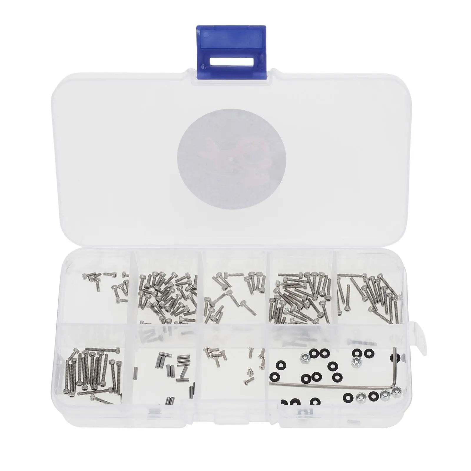 176개 RC 나사 키트 수리 도구 M1. 보관함이 있는 와셔, Axial SCX24 1/24 스케일용 나사 세트