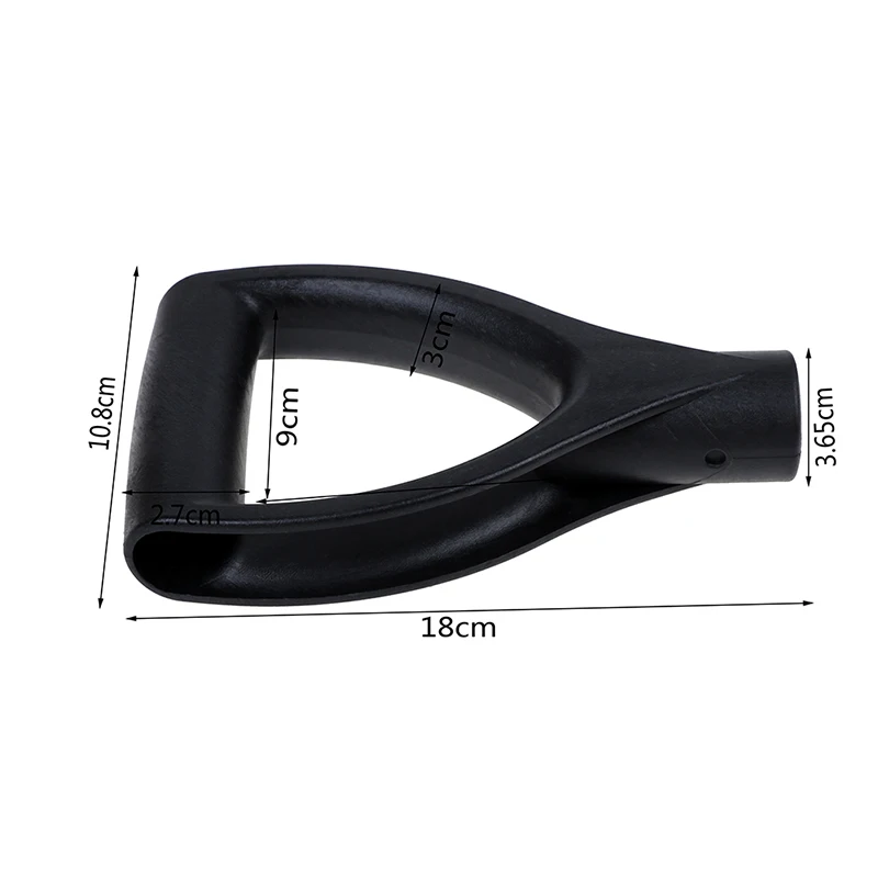U type Black Plastic Snow Shovel Replacement D Grip Spade Top Handle Garden