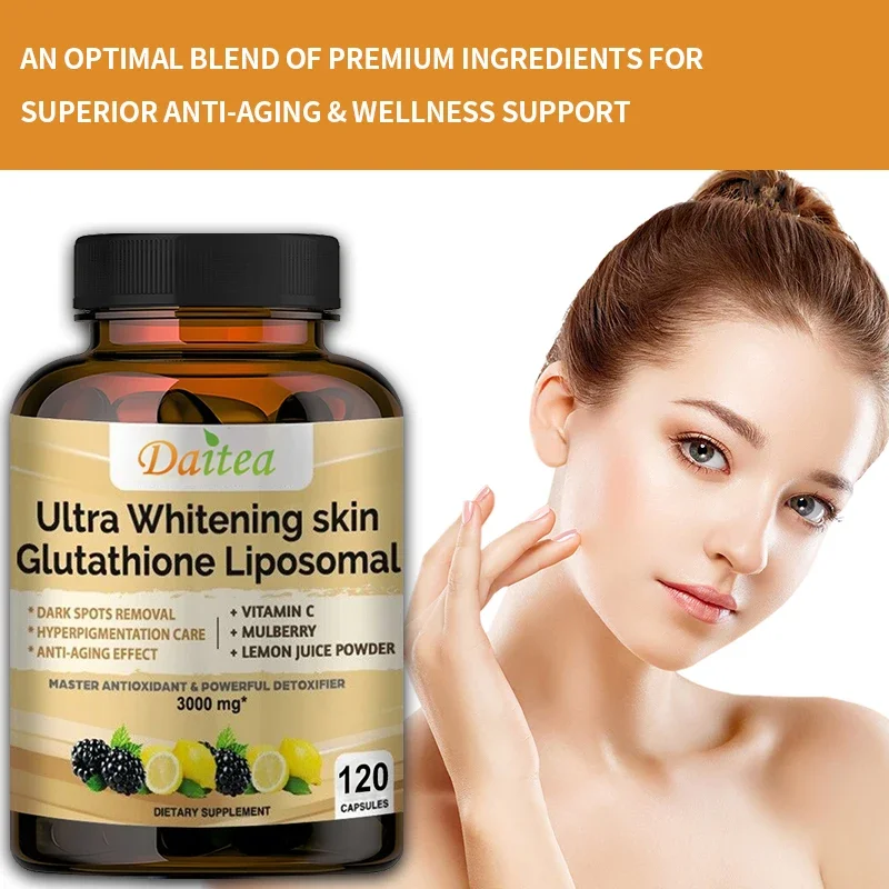 Super Skin Whitening Glutathione Liposomal Capsules - Antioxidant, Powerful Detoxifier, Overall Health, Vitamin C Supplement