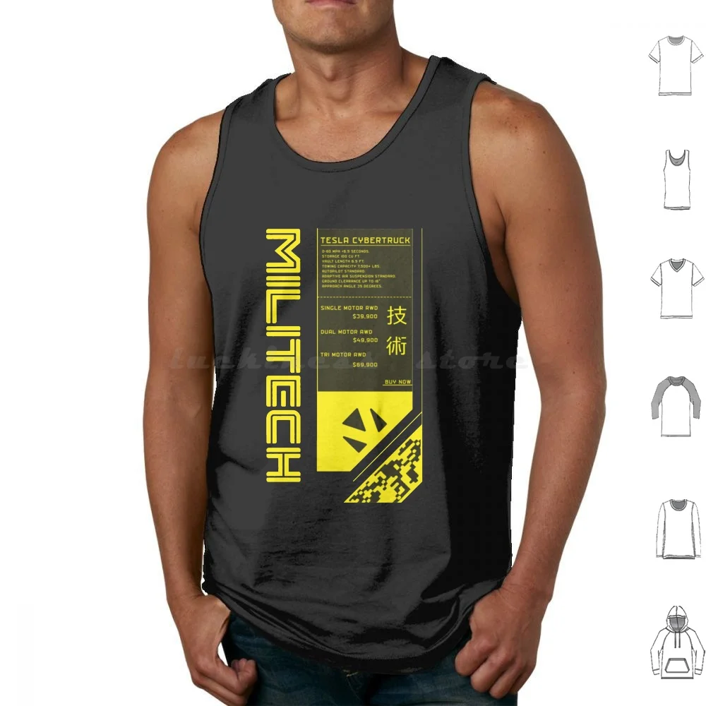 Militech Classic Tank Tops Print Cotton Video Game Sci Fi Arasaka Corporation Arasaka Logo Keanu Reeves Militech