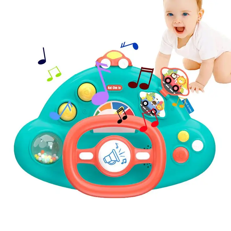 Controlador de condução simulado controlador de condução musical direção simulado roda brinquedo interativo portátil aprendizagem brinquedo motorista para