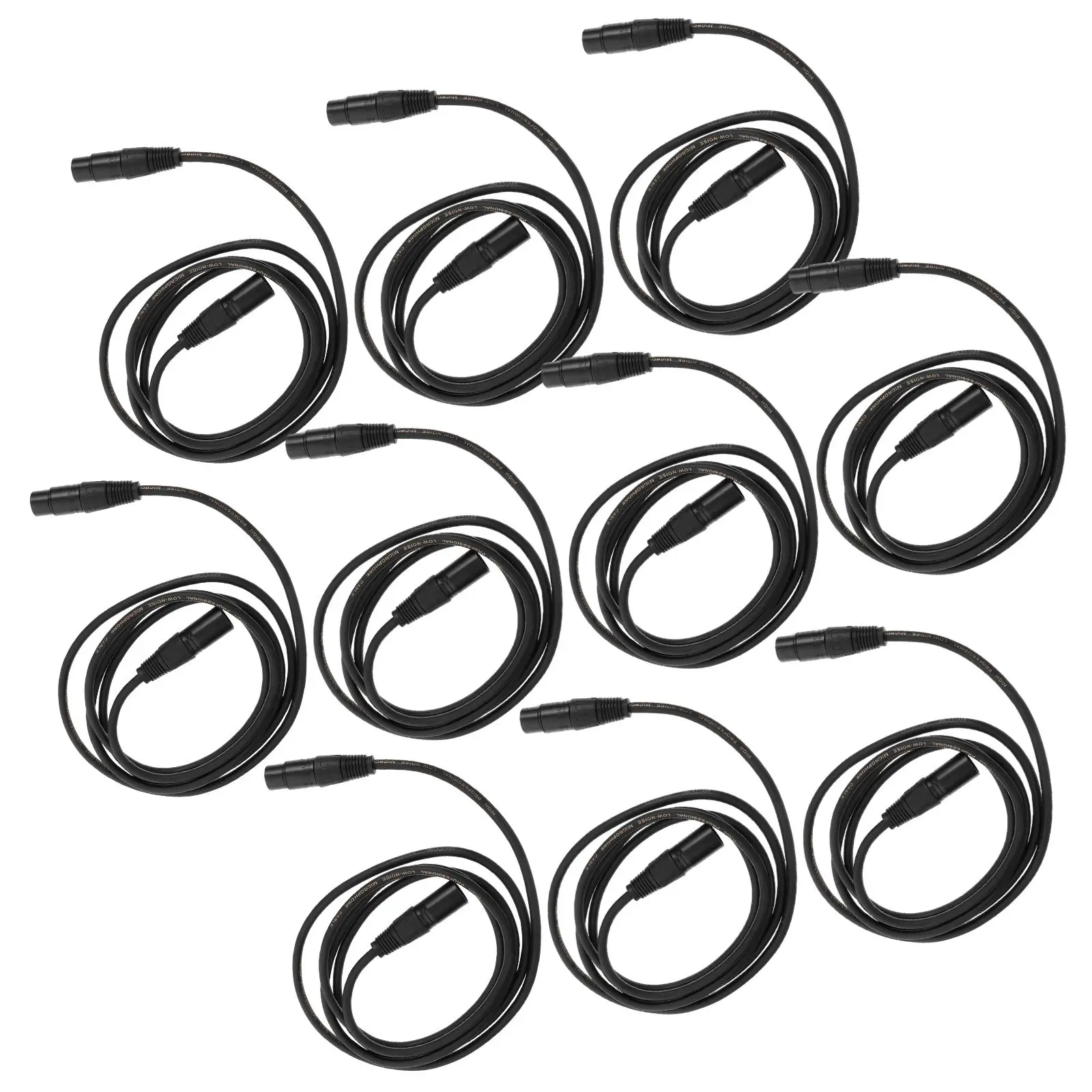 

10 Pcs Spot Lights Audio Line Moving Head Cable Par DMX Water Proof 3-Pin Black